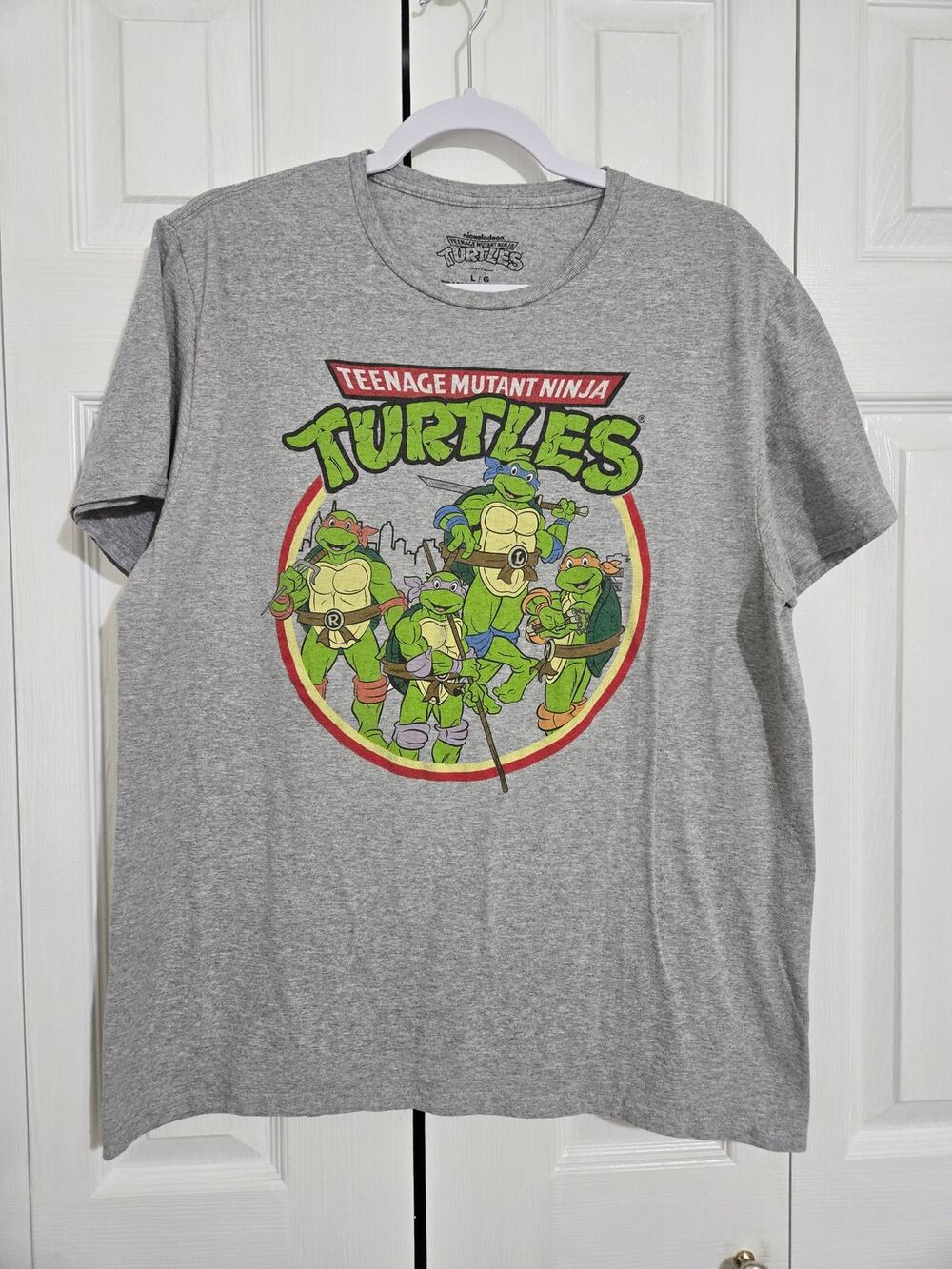 Nickelodeon teenage mutant ninja turtles large men's gray tee